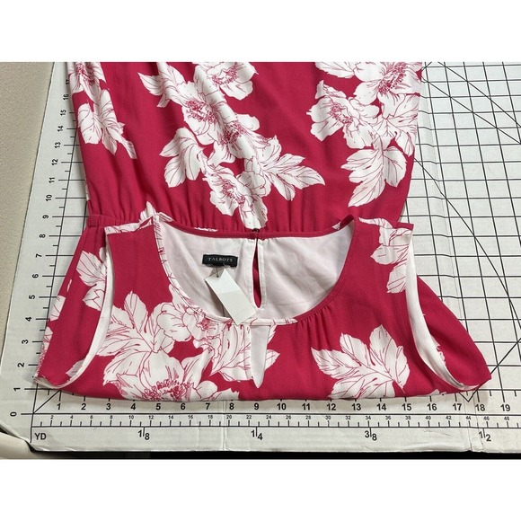 Talbots Women’s Pink Floral Flounce Hem Midi Dress Sleeveless Size 6 NWT - Picture 11 of 15